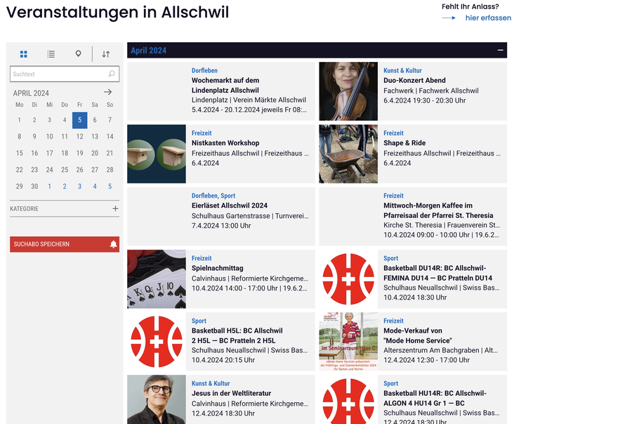 Allschwil Kallaender Veranstaltungen