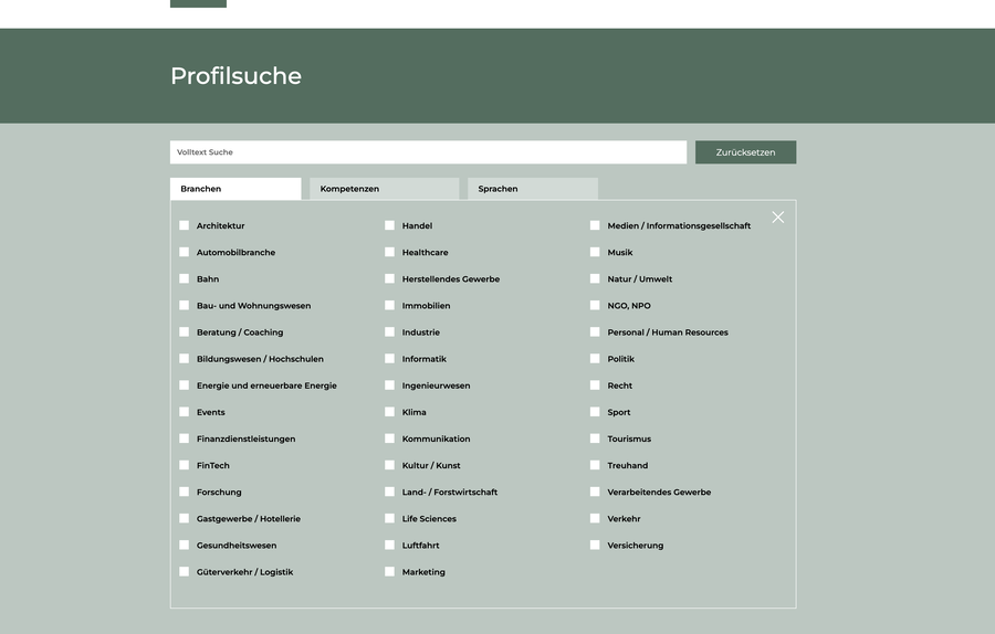 Women for the Board Filter Kandidatinnen